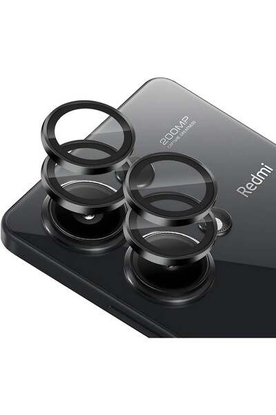 MustCase Xiaomi Redmi Note 13 Pro 5G Uyumlu Koruyucu Cam Siyah Kamera Lens