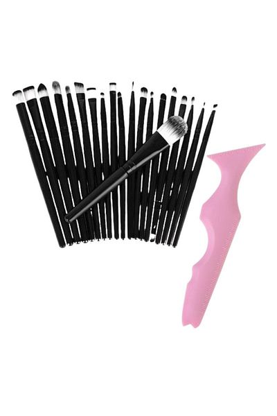 Evelise Professional Makeup Set with 20 Anti-Allergic Brushes and Multifunctional 5-in-1 Silicone Eyeliner