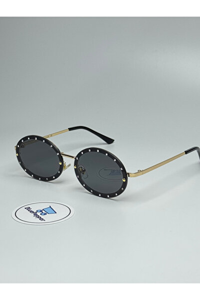 BluePepper Shine V2 Black Sunglasses Oval Frame Black Glass Color 60 Ekartman