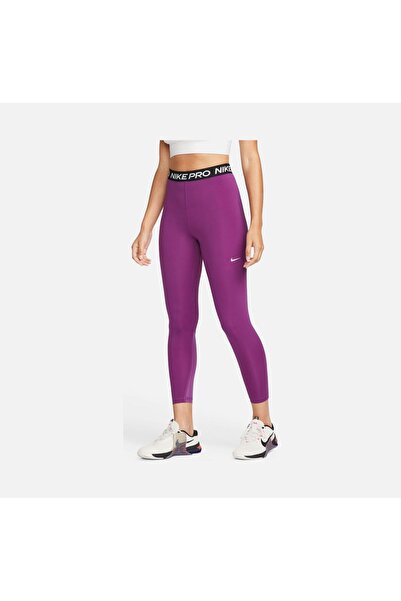 Nike Pro 365 Women's High-Waisted 7/8 Mesh Panel Leggings Mor Kadın Tayt