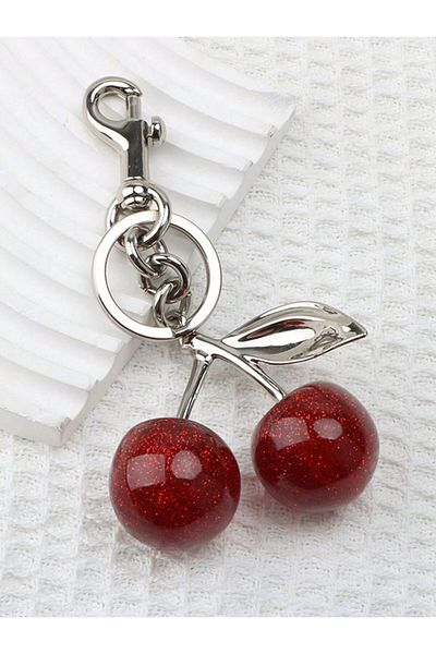 HISCOSMETIC Women's Red Cherry Keychain - Bag Charm