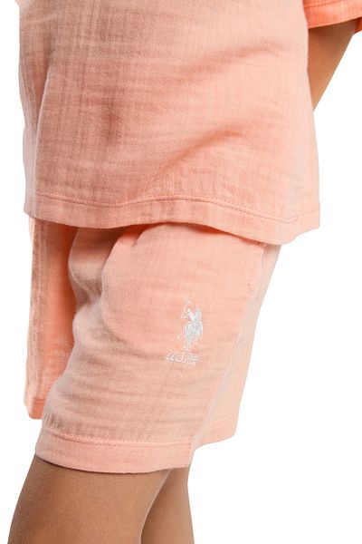U.S. Polo Assn. Girl's T-Shirt Shorts Set- 100% Cotton