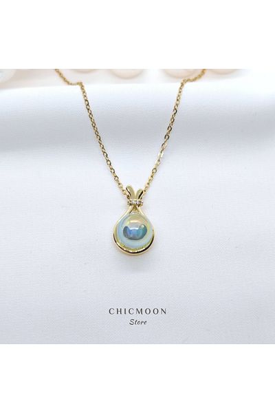 CHICMOON STORE Steel Gold Color Elegant Pearl Necklace