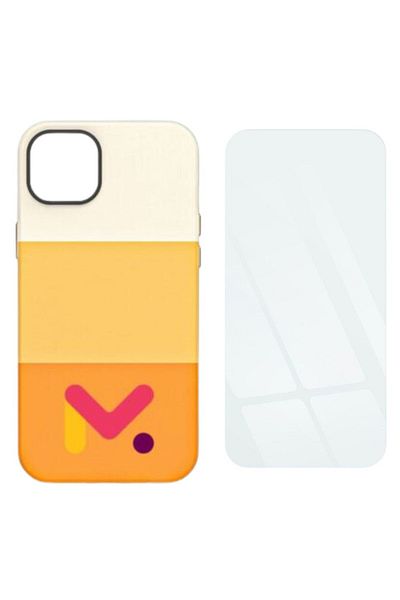 Evelise Protective case with reinforced edges for Iphone 14 Pro, Eco-leather and 9H Protective Film