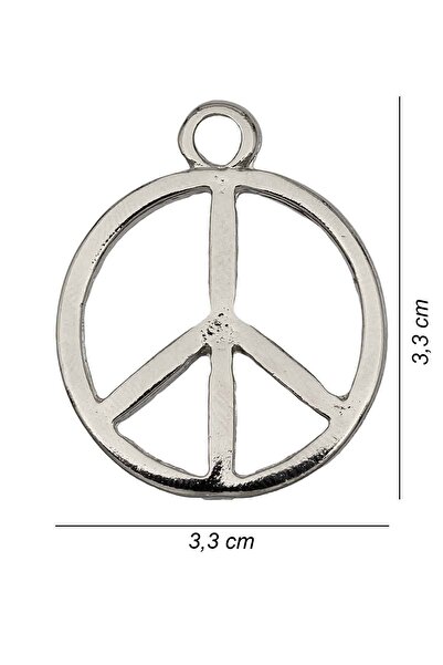 Rua Jewelry Peace Sign Symbol Peace Necklace - Silver Color Classic with Chain