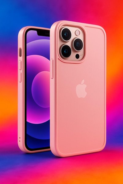 halkhouse Apple iPhone 13 Pro Kılıf Buzlu Sert PC Renkli Esnek Silikon Şık Ma...