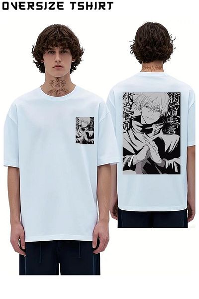 ZOKAWEAR Jujutsu Kaisen Satoru Gojo V3 Back Printed Oversize T-Shirt
