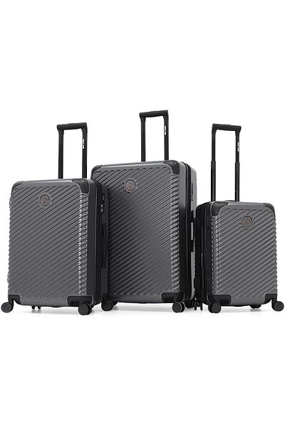Roberto Cavalli Double Spinner Luggage with Universal Combination Lock-Charcoal