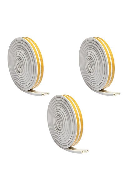 Evelise Set Of 3, Self-adhesive Tape For Sealing Doors And Windows, P-profile, 9mm X 5.5mm, Uv Resistance