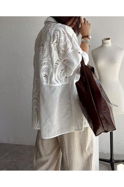 Lavanta Tekstil Embroidered Shirt
