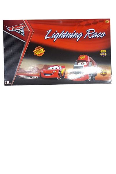 RACER I Chose I Bought Lightnin Truck Set Toy-49 6 Pieces Metal Cars with Traffic Signs 16 Pieces 3