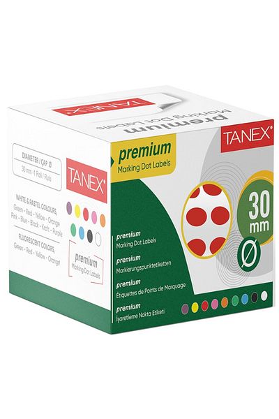 Tanex Dot Label 30 MM Red 2000 Pieces