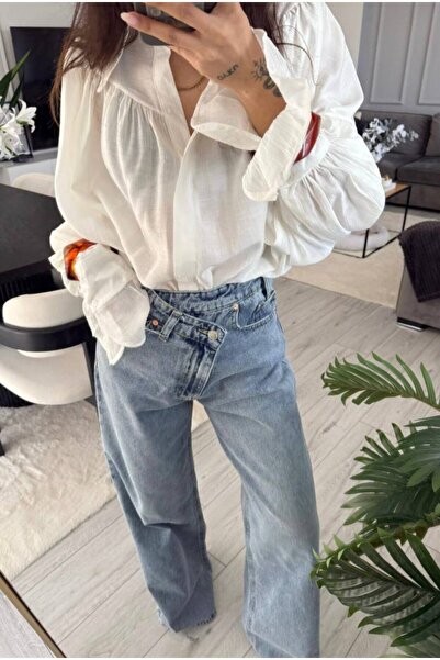 DENİKK Trend Special Design Waist Wide Leg Baggy Palazzo Jean Denim Trousers