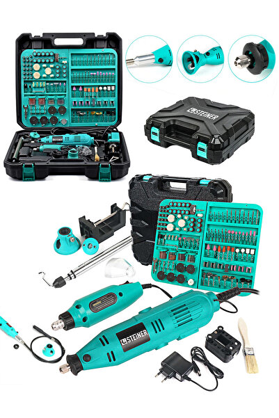 STEİNER Alman 460 Watt 352 Parça 60.000 Rpm 6 Kademe Devir Ayarlı Hobi Gravür Seti Mini Taşlama Makinesi