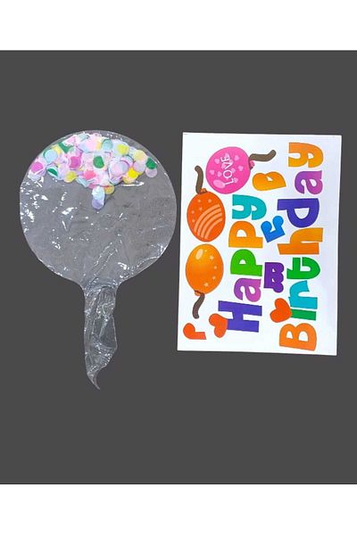Party and Story 20 inch clear plastic balloon with stickers
