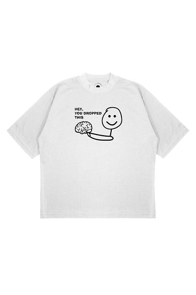 TRAGEDY Μπλουζάκι Unisex Oversize HEY YOU DROPPED με στάμπα Boxy Fit από χοντρό ύφασμα
