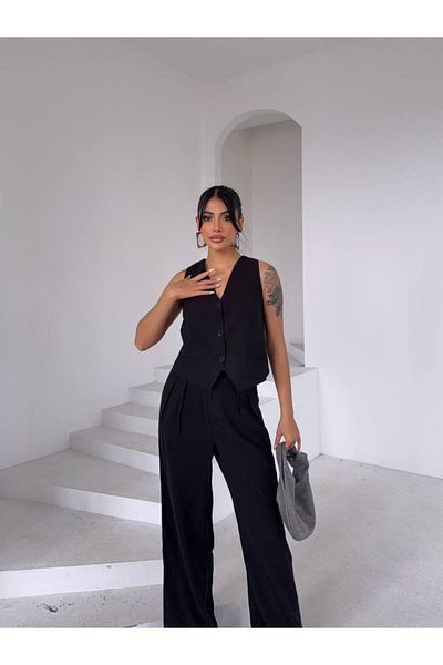 ILLE Slim Draped Vest Pants Suit