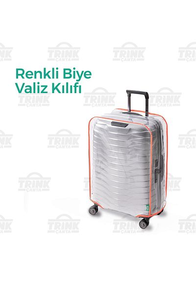 Trink Çanta Transparent Suitcase Cover and Suitcase Protective Case Colorful Piping