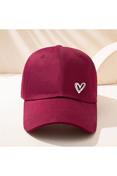 LEIVOR Double Minimal Heart Printed Women Snapback Hat