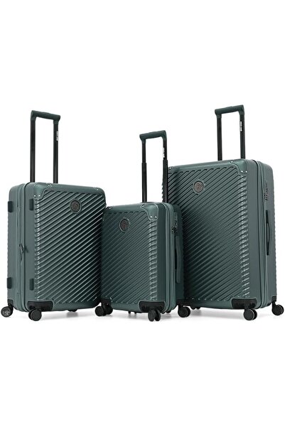 Roberto Cavalli حقيبة سفر مزدوجة الدوران مع قفل تركيبي عالمي لجميع الأذواق - أخضر