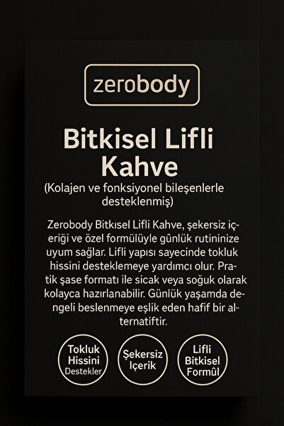 keybalance sağlık ve form Zerobody Bitkisel Lifli Kahve Karışımı - Şekersiz & Kolajen Destekli Coffee – 30’lu – Fit Kahve