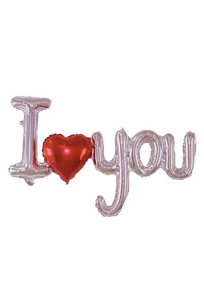 Party and Story Valentine's Day foil balloon bearing the phrase "I love you."Size 54*97CM