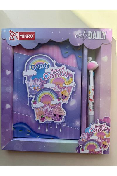 PARLAK EVREN Candy Flamingo Pen Diary Notebook