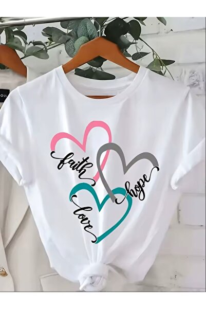 l'eivor Háromszoros szív különleges tervezésű nyomtatott női póló