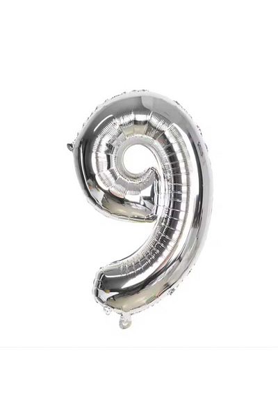 Party and Story 43cm silver number foil balloon 18 inch