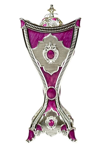 ALMASA مبخرة فاخر عنابي فضي