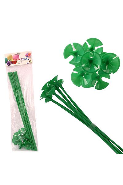 Party and Story Green balloon stick, bag of 10 pieces