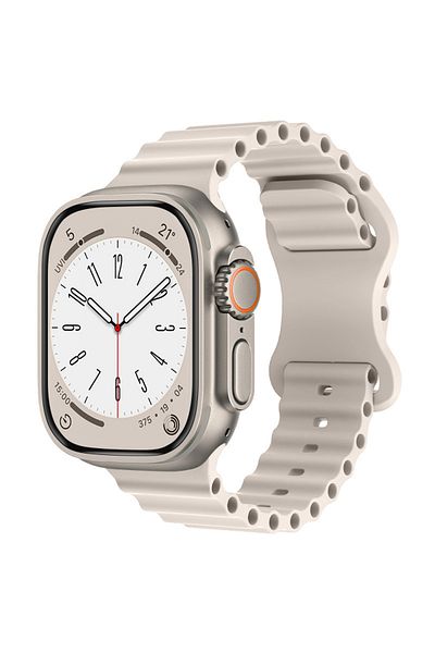LUVLU Curea din silicon moale compatibilă cu Apple Watch Ultra, Ultra 2, de la seria 10 la seria 1 - 42-44-45-49 mm