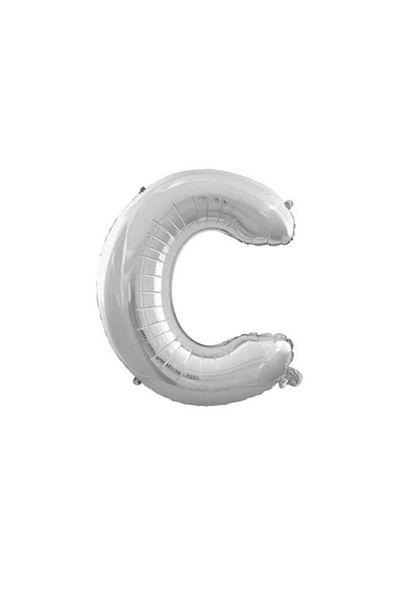 Party and Story Letter foil balloon, size 18 inches, silver color, 43 cm