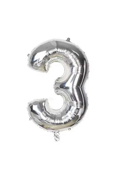 Party and Story Silver foil number balloon, size 43 cm, 18 inches
