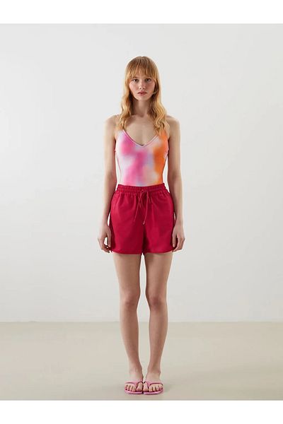LC Waikiki Lcw Dream Pink Women's Elastic Waist Swim Shorts