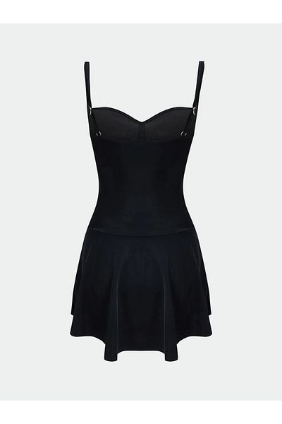 LC Waikiki Γυναικείο μαγιό LCW DREAM Μαύρο Καρδιά Υποκάμισο