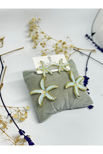 ısıkkonya Stainless Star Stylish Earrings Suitable for Daily Use [Allergy-Free Product]