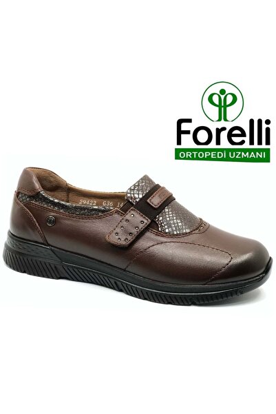 Forelli Tulip Prava koža Ortopedsko Udobne ženske cipele za slobodno vreme SMEĐE