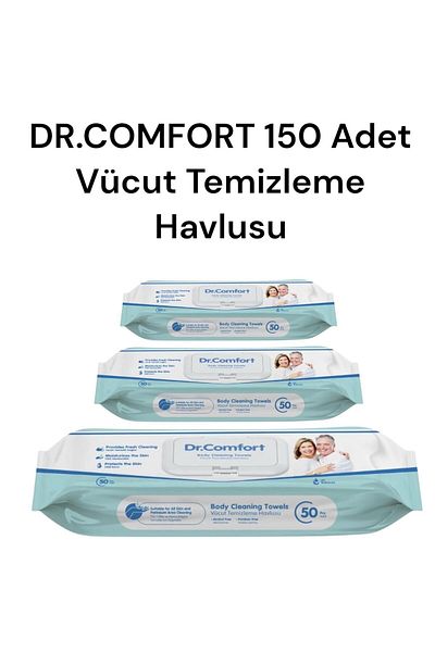 Dr.Comfort 3Pcs Body Cleansing Towel Wet Wipes Hygiene for Patients and Sensitive Skin