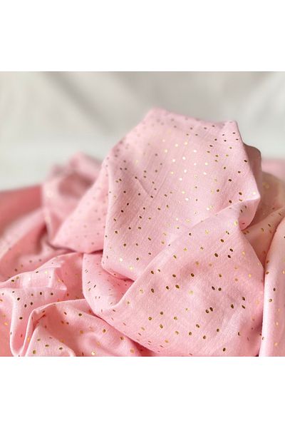 Zezig Gold Printed 100% Cotton Muslin Fabric