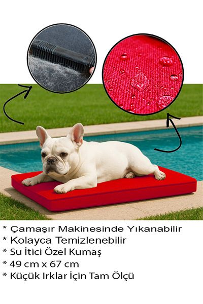 linapetshop Waterproof Outdoor Small Dog Bed with Zipper 49X67X7 cm