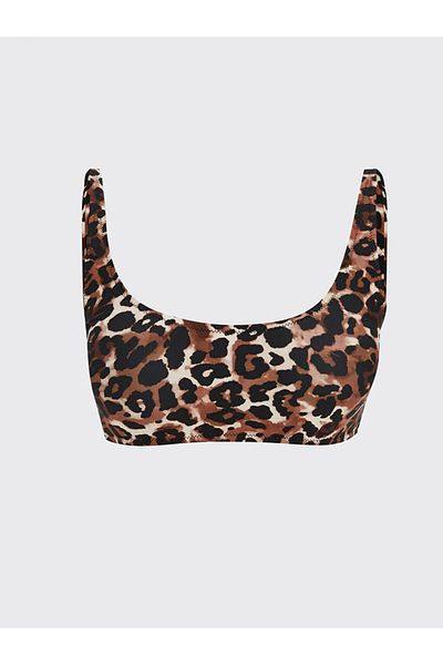 LC Waikiki Lcw Dream Brown Leopard Patterned Women's Bikini Top