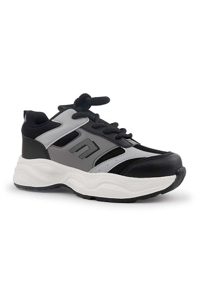 Kocamanlar Ayakkabı Cool Birian Lacing Look Velcro Sneaker Orthopedic Children's Sports Shoes Black