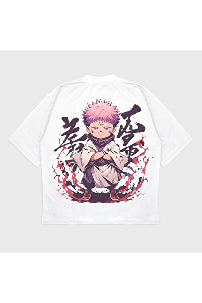 Oversize 'Chibi Sukuna' Baskılı T-Shırt