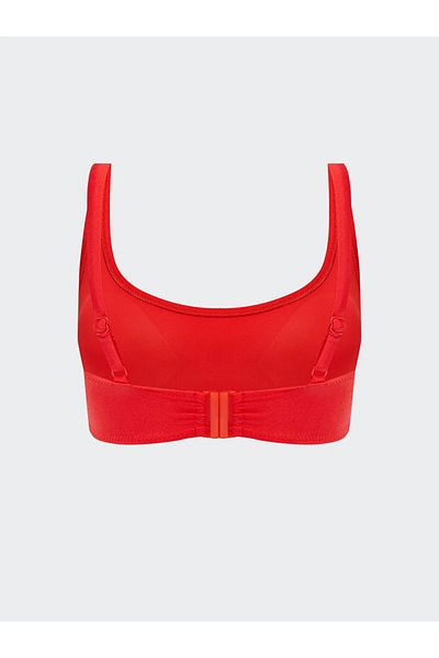 LC Waikiki Lcw Dream Red Plain Removable Pad Women's Bikini Top