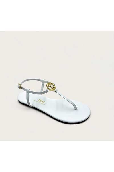 Tkees White Women's Flip Flops Sandals with Buckle