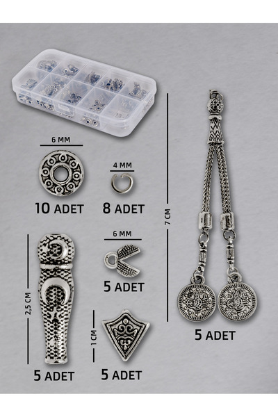 Mihra Takı Tasarım مجموعة 5 شرابات توغرا مزدوجة – حجر طبيعي |   مسبحة إيبوكسي...