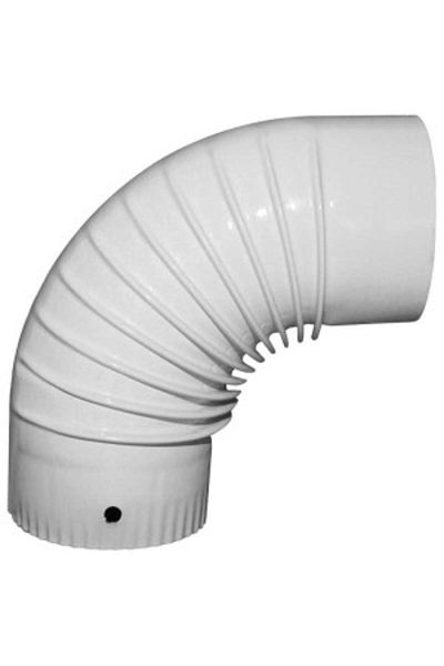Venus Dsh Curly Elbow, White Enameled - 120 Mm (Ht)