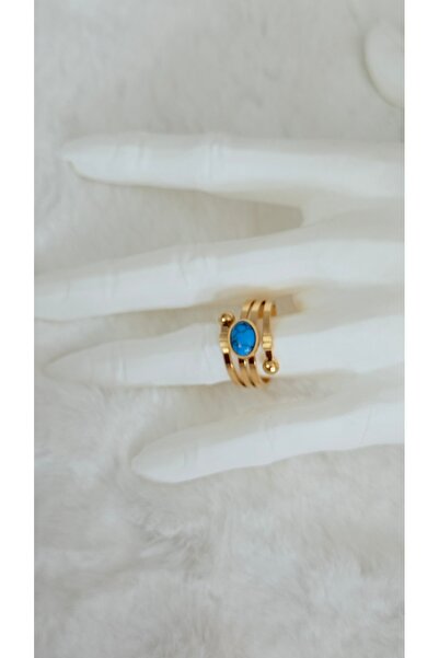 GM TAKI Blue Stone Gold Adjustable Ring