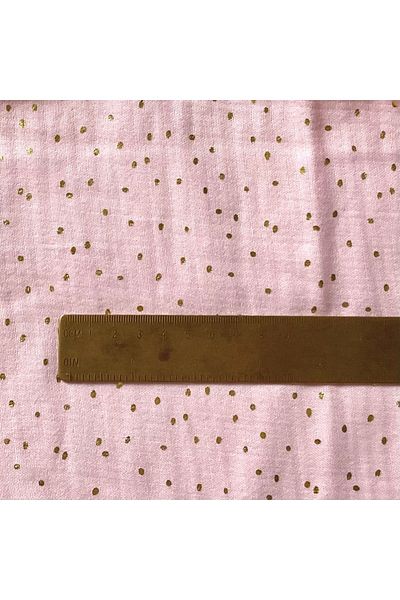Zezig Gold Printed 100% Cotton Muslin Fabric